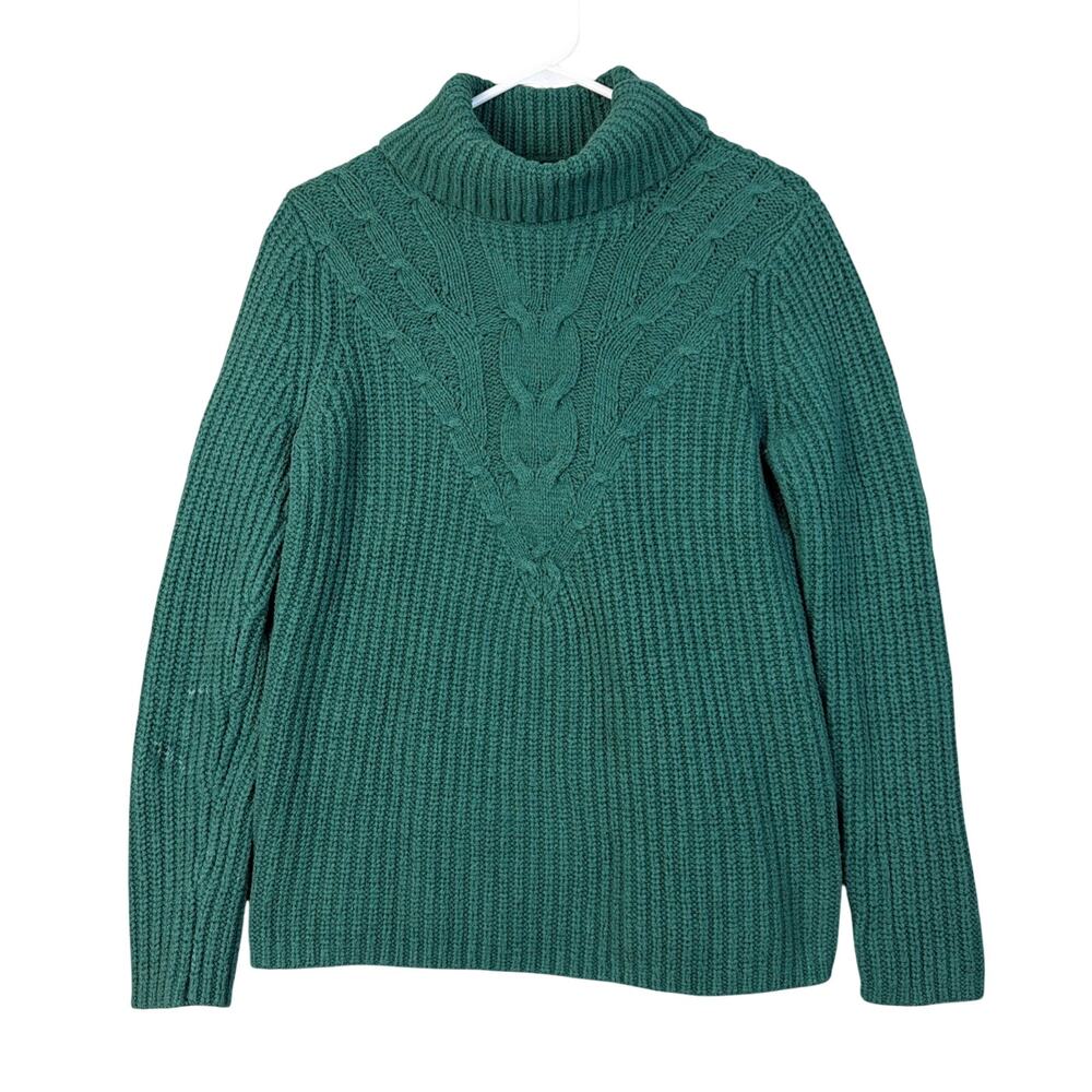 Land's End Sweater Women's S 6-8 Drifter Chunky Cable Knit Fisherman Ribbed